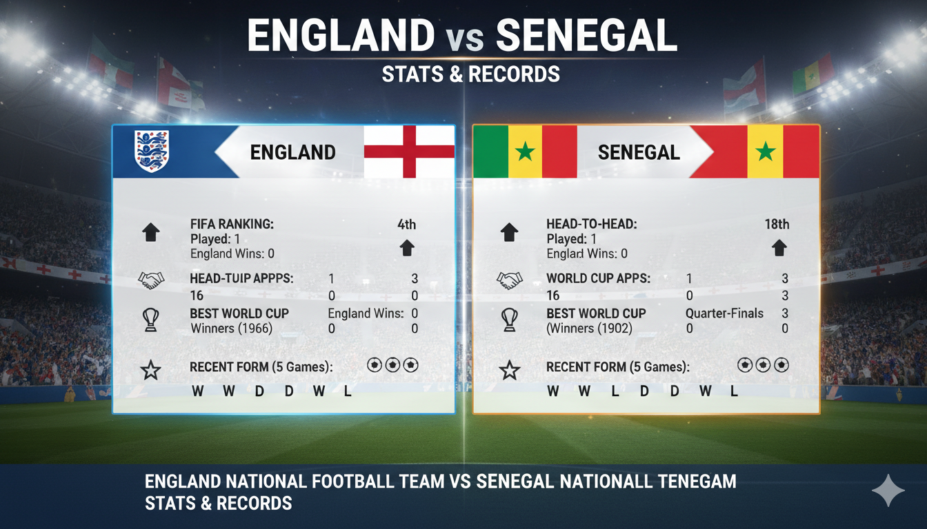 england national football team vs senegal national football team stats