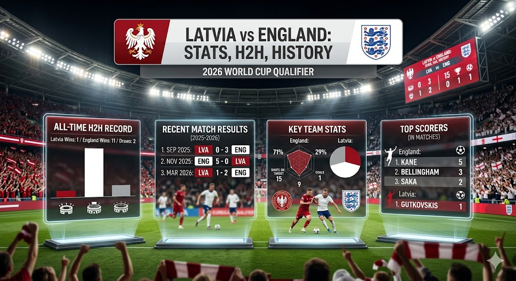 Latvia National Football Team vs England National Football Team Stats: H2H Records & History