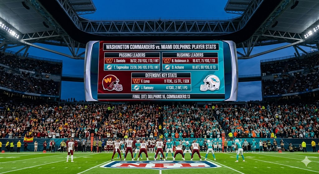 Washington Commanders vs Miami Dolphins Match Player Stats